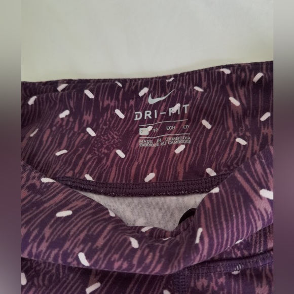 Nike Purple White Dots Pattern Dri-Fit Running Leggings, XS - Picture 3 of 6